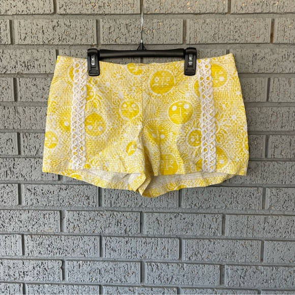 Lilly Pulitzer Liza Shorts Kissed By The Sun Yellow White Size 6 - Picture 3 of 8